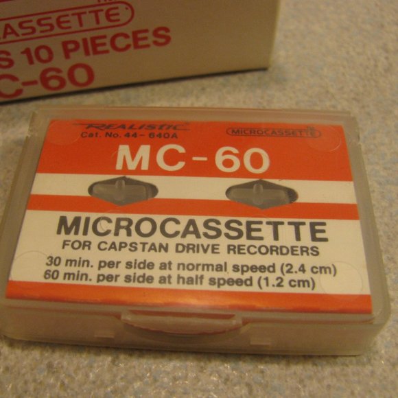 Vintage Realistic Brand / Radio Shack  Micro Cassette Tapes MC-60 10 pc Box - Picture 3 of 3